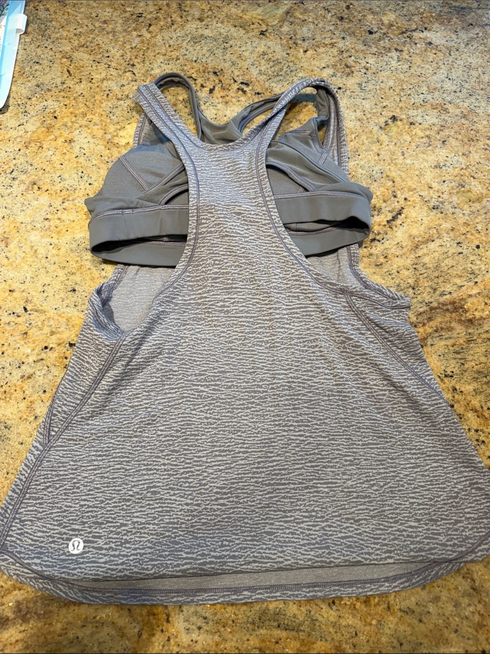 lululemon athletica Light Gray Racerback Tank with Built-In Bra